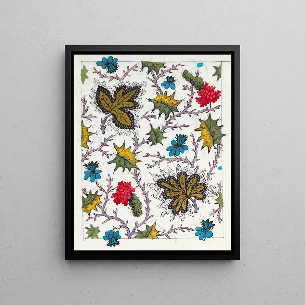 Gemälde Blumenmuster für bedruckten Stoff Pl. VII - Anonym | Kunstdruck