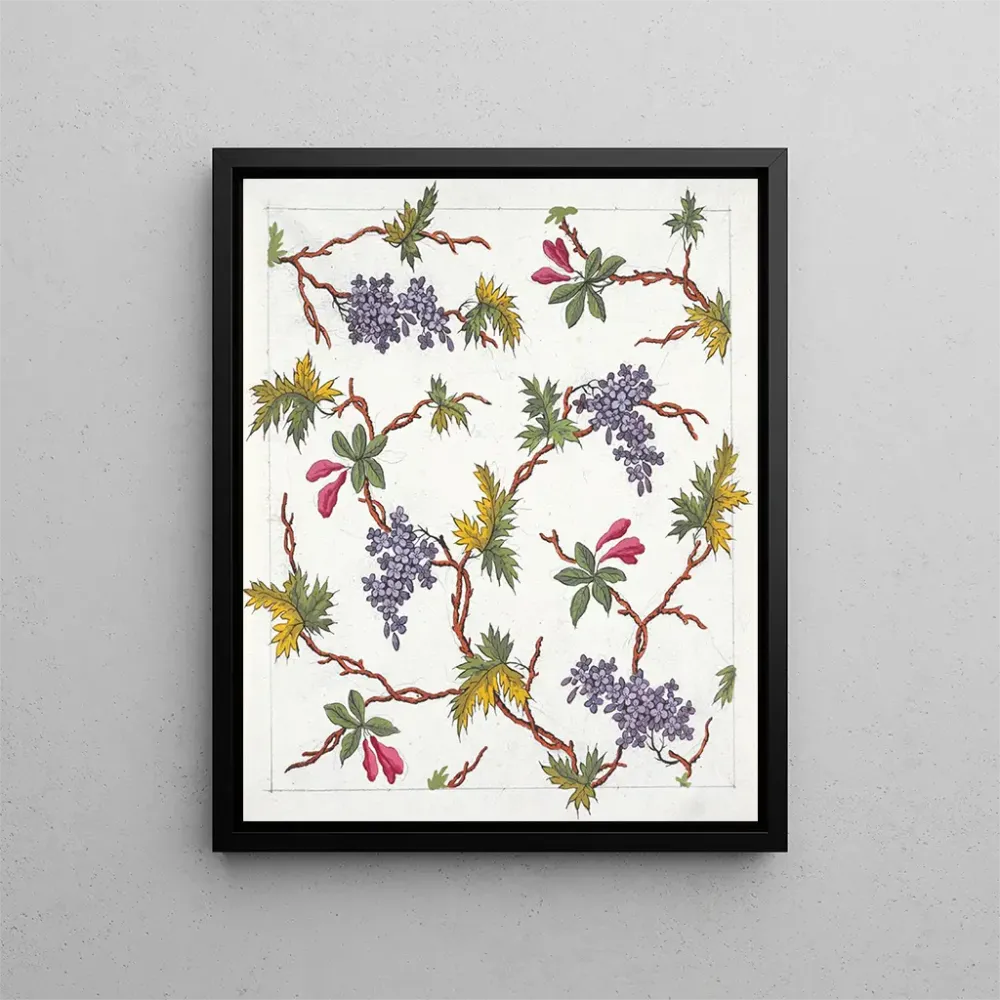 Gemälde Blumenmuster für bedruckten Stoff Pl XVIII - Anonym | Kunstdruck
