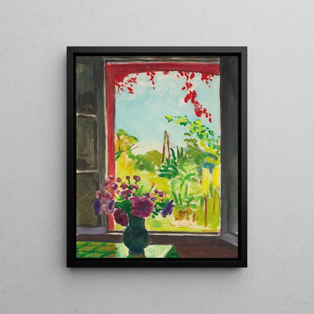 Gemälde Blumenstrauß auf einem Tisch vor dem Fenster Méricourt - Albert Marquet | Kunstdruck