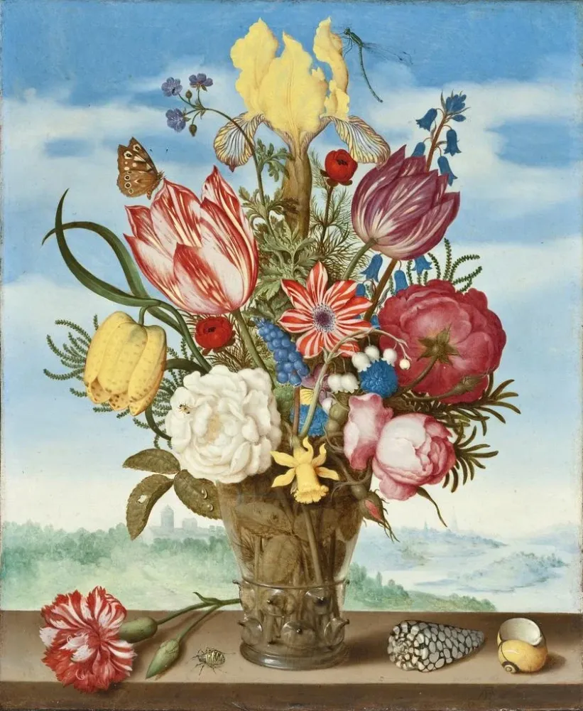 Gemälde Blumenstrauß auf einer Fensterbank - Ambrosius Bosschaert der Ältere | Kunstdruck