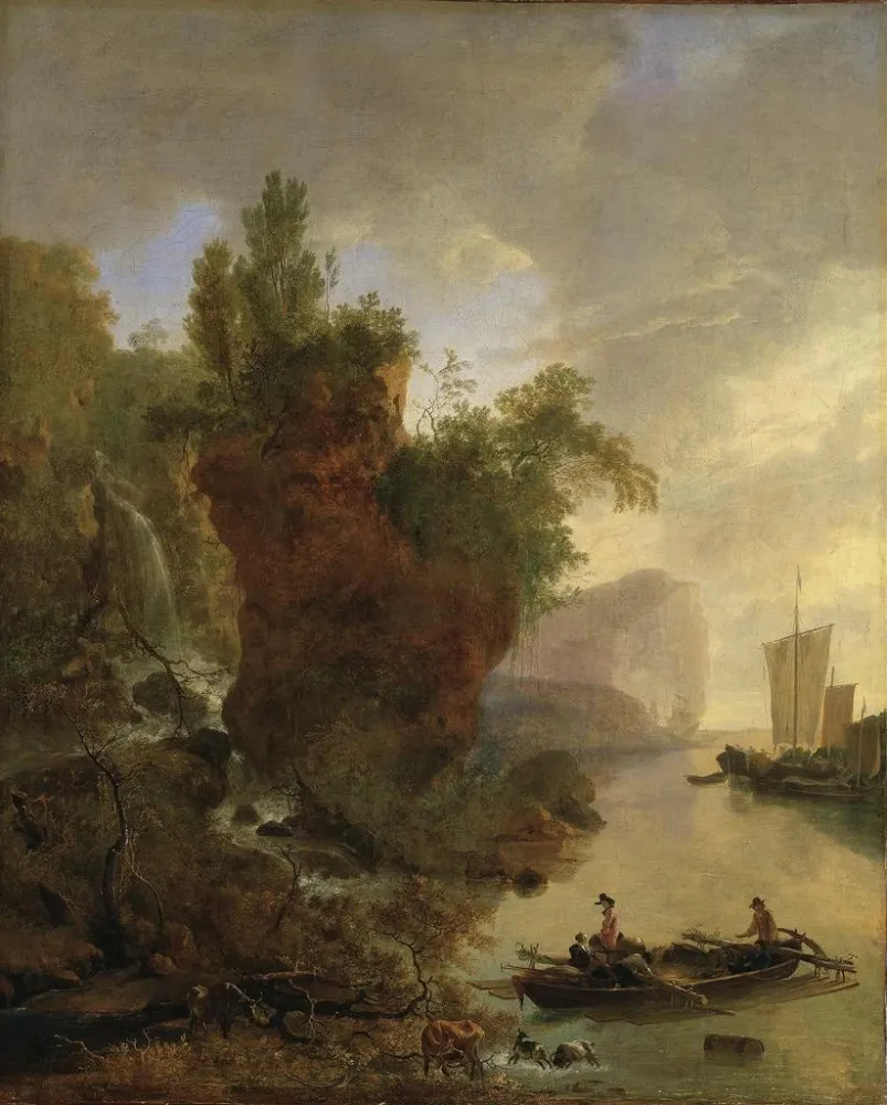 Gemälde Bucht mit einer Felsenküste - Adam Pynacker | Kunstdruck