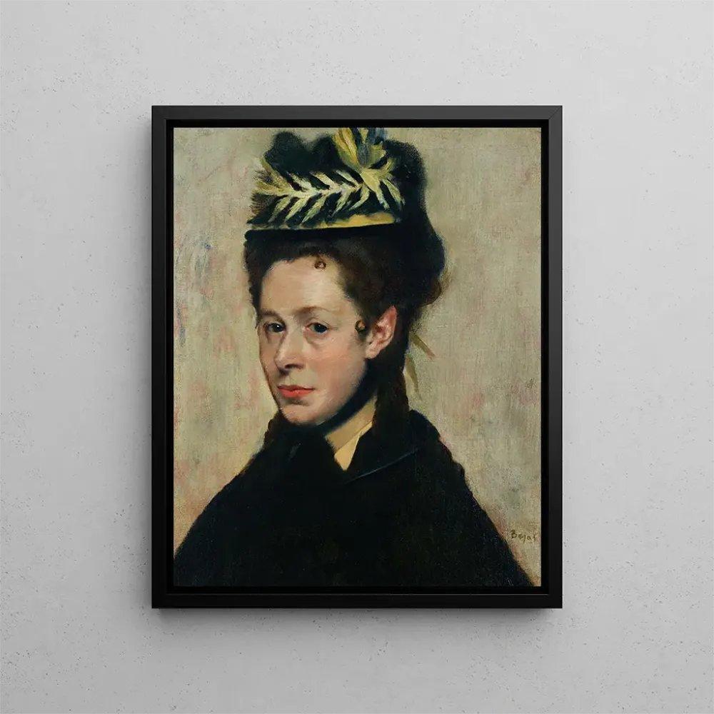 Gemälde Buste de femme au chapeau de plumes - Edgar Degas | Kunstdruck