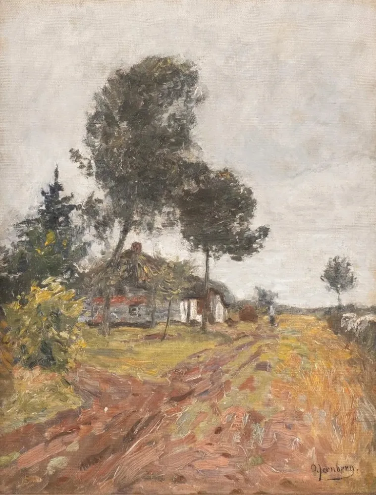 Gemälde Chalet am Wegesrand - August Jernberg | Kunstdruck