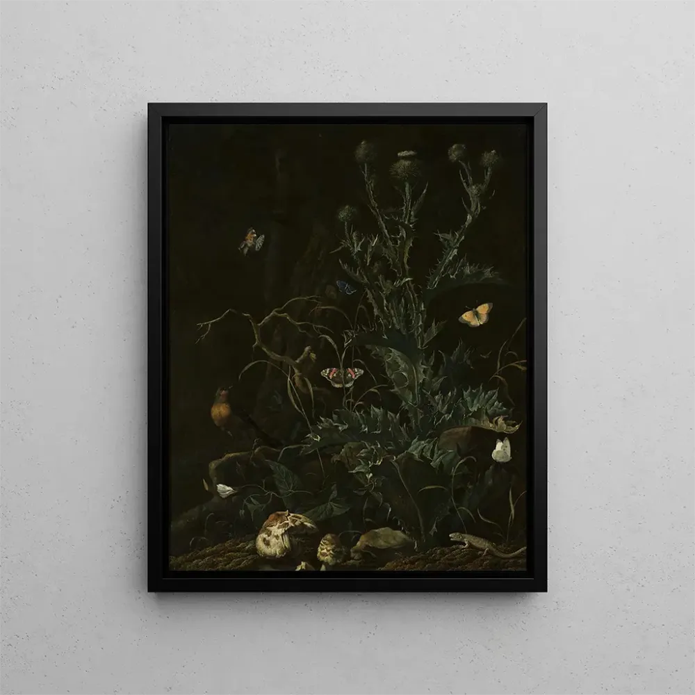 Gemälde Chardons, Schmetterlinge und eine Eidechse - Abraham Jansz Begeyn | Kunstdruck