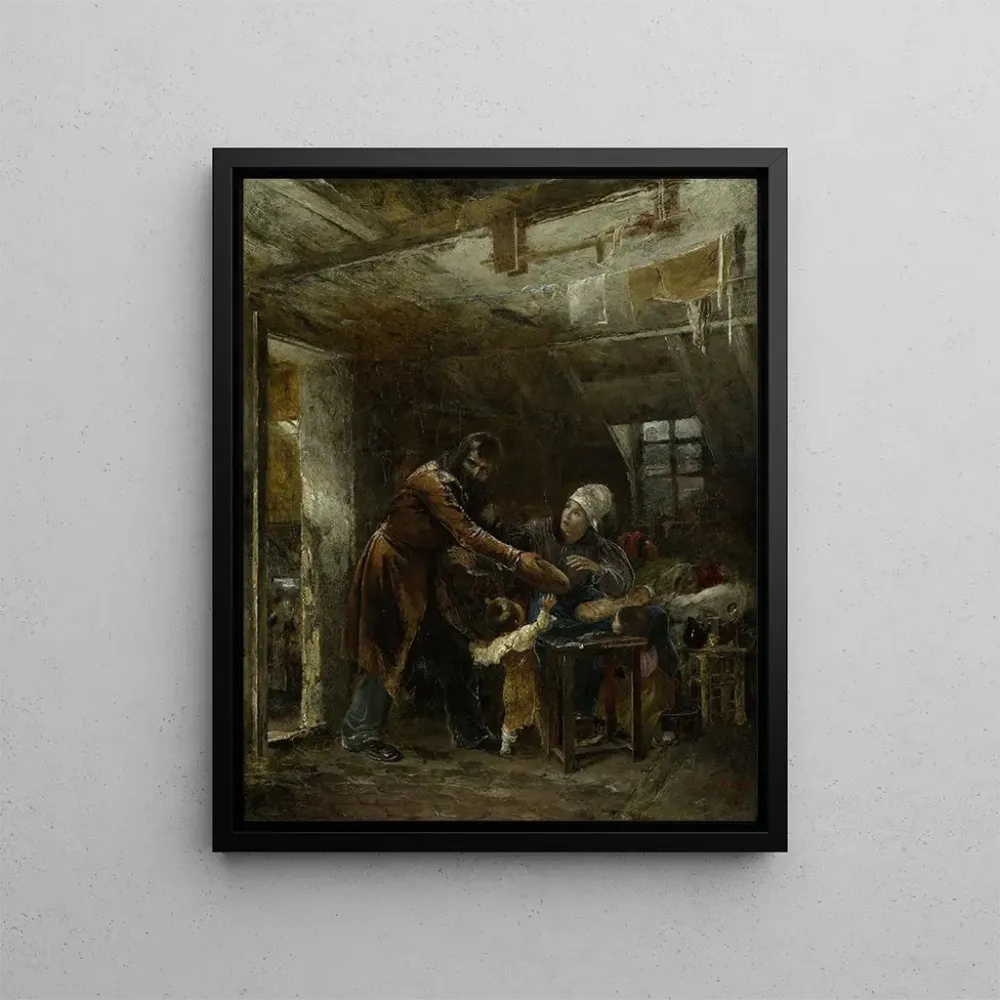 Gemälde Claude Gueux rapportant sa famille le pain volé - Louis - Édouard Rioult | Kunstdruck