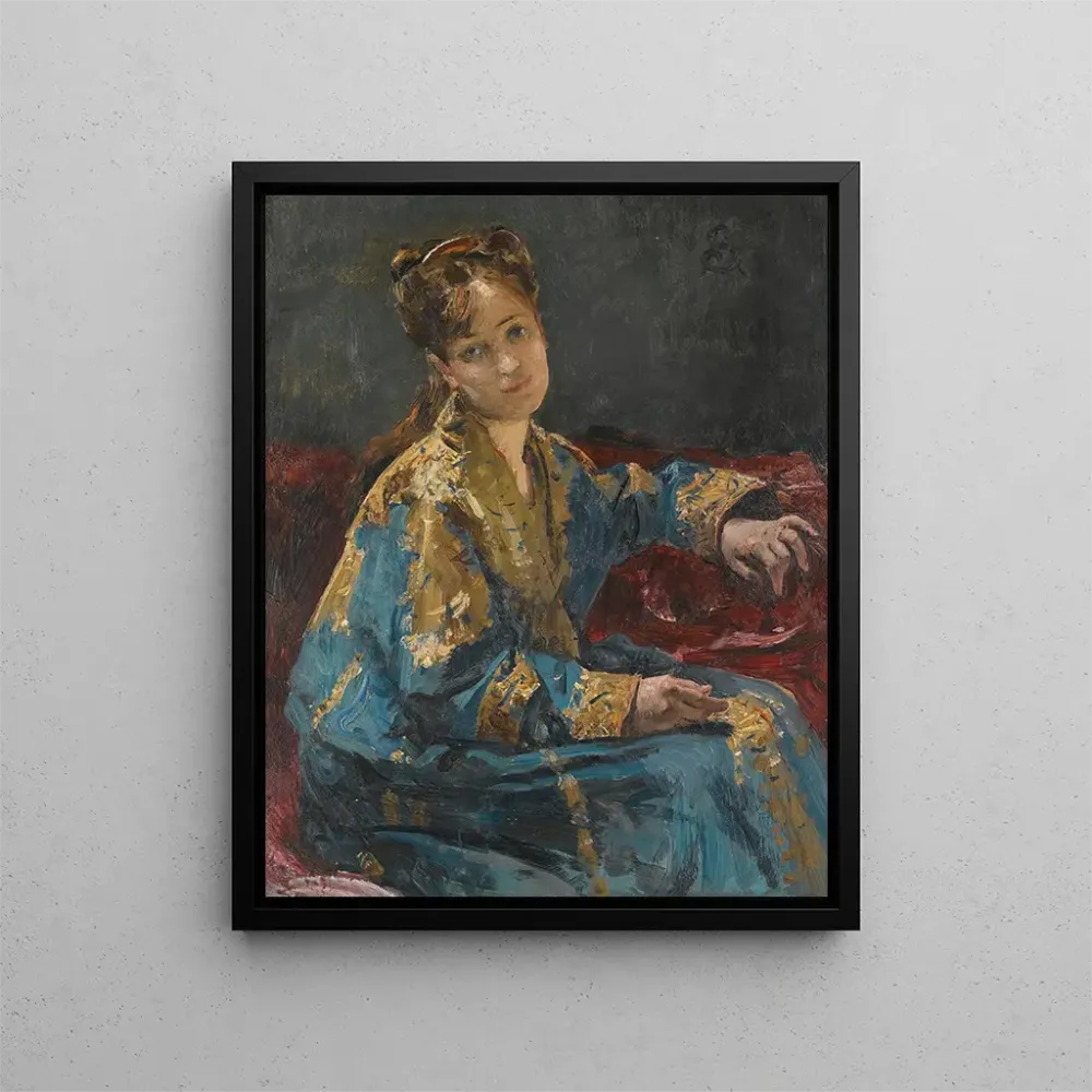 Gemälde La Dame en bleu - Alfred Stevens | Kunstdruck