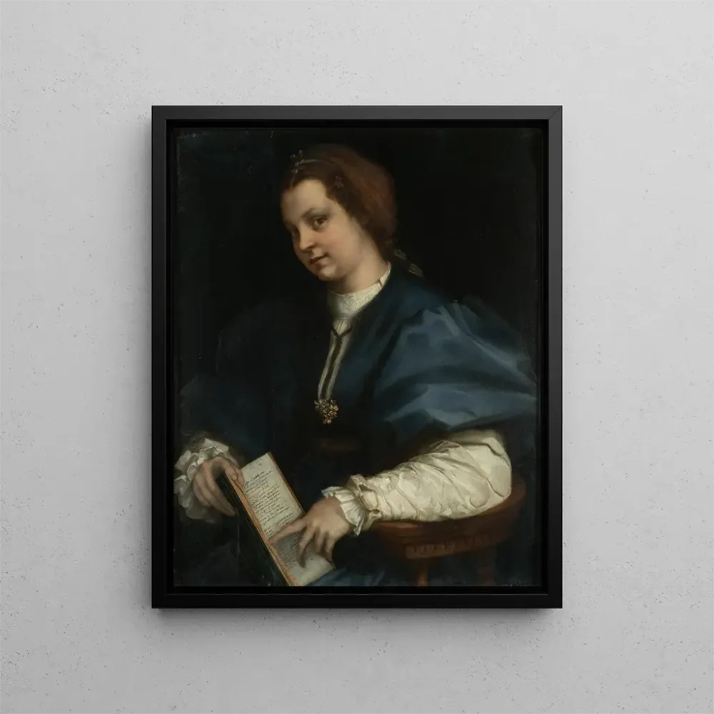 Gemälde Dame mit einem Kinderlied-Buch von Petrarca - Andrea del Sarto | Kunstdruck