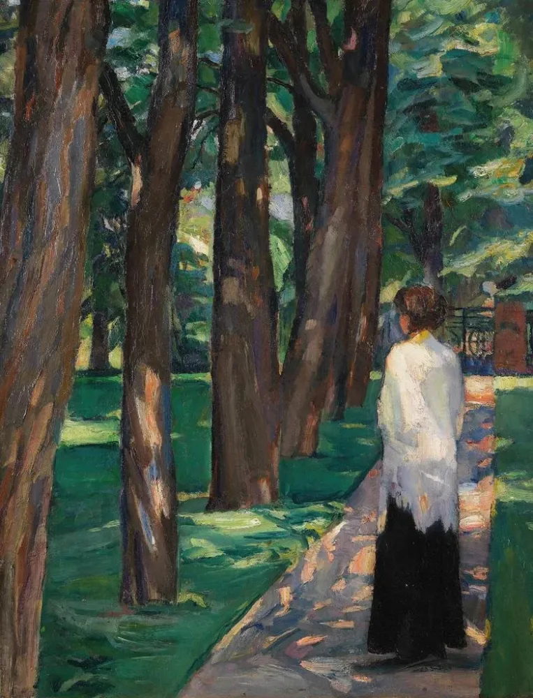 Gemälde Dame im Park - Albert Weisgerber | Kunstdruck