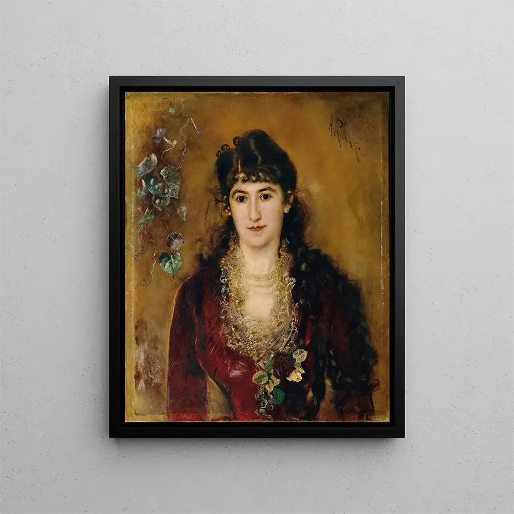 Gemälde Dame rotem Kleid - Anton Romako