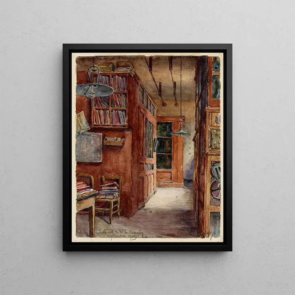 Gemälde Das Forschungszimmer von M. Branly, Ecke der Rue d'Assas und Rue de Vaugirard - Georges - Henri Manesse | Kunstdruck