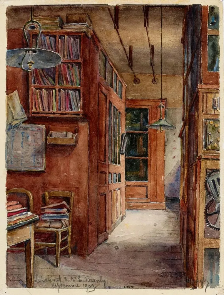 Gemälde Das Forschungszimmer von M. Branly, Ecke der Rue d'Assas und Rue de Vaugirard - Georges - Henri Manesse | Kunstdruck