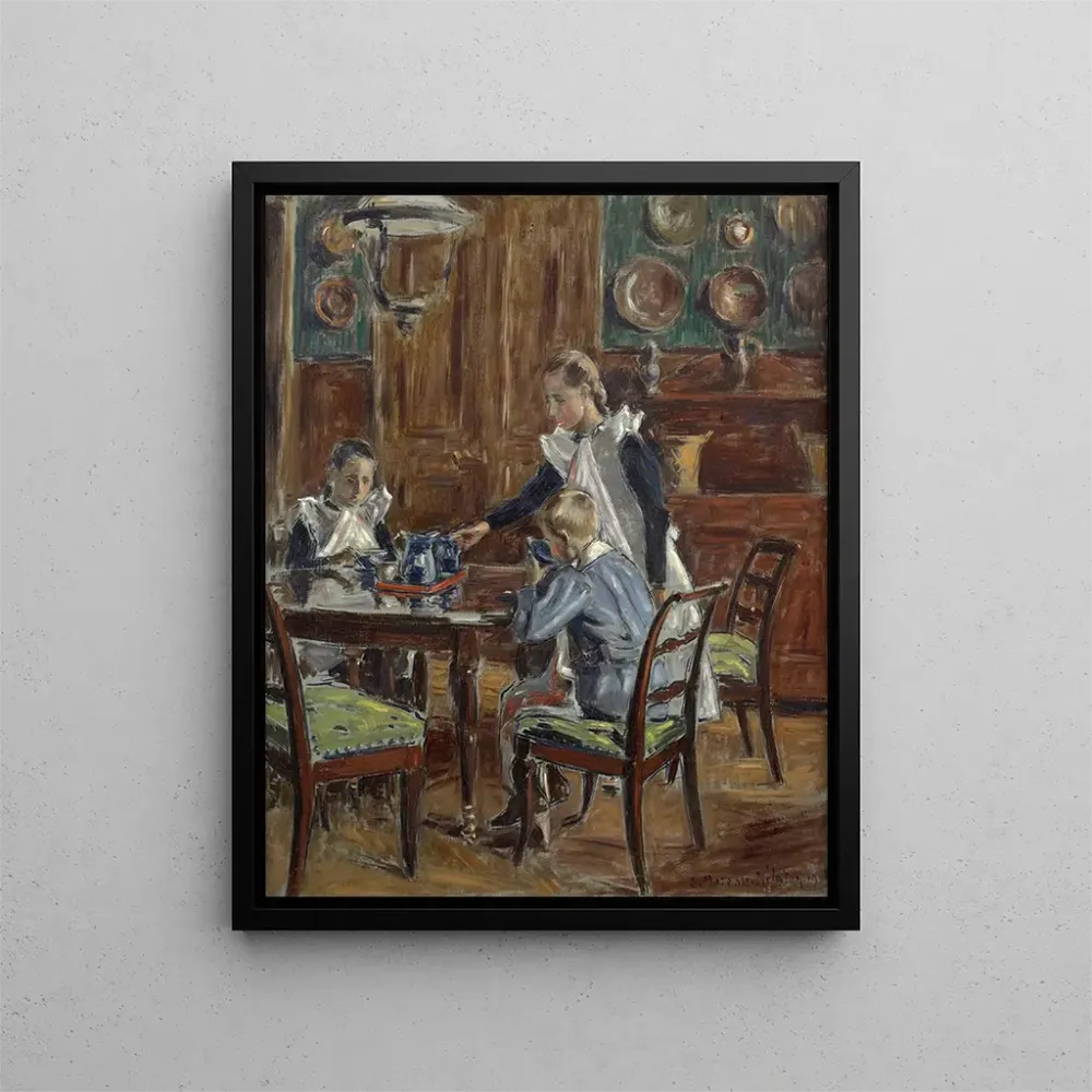 Gemälde Das Frühstück am Morgen Die Kinder des Künstlers im Esszimmer von Frévent - Tardenois - Étienne Moreau - Nélaton |...