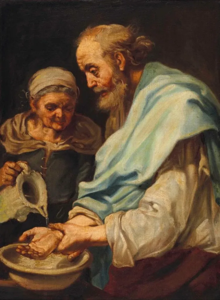 Gemälde Das Händewaschen - Bernhard Keil | Kunstdruck
