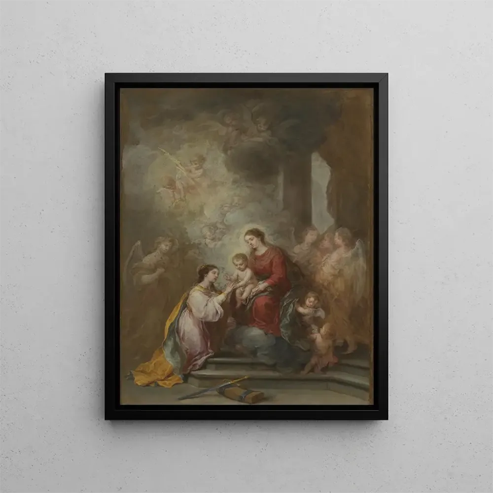 Gemälde Das mystische Eheleben der heiligen Katharina - Bartolomé Esteban Murillo | Kunstdruck