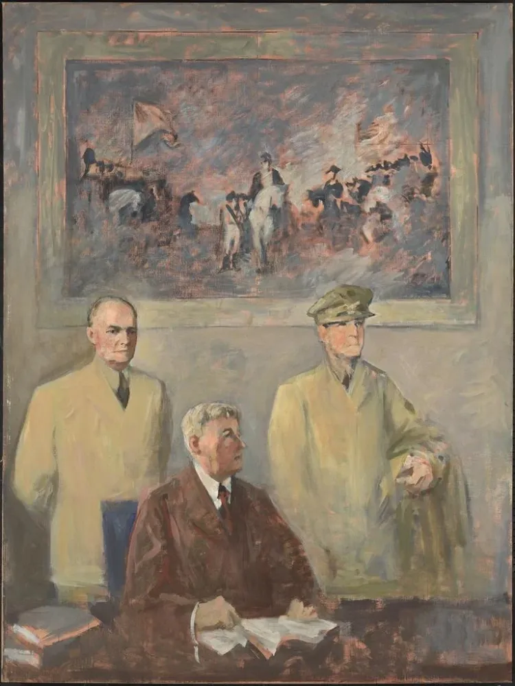 Gemälde Das Oberkommando, linkes Paneel - Augustus Vincent Tack | Kunstdruck