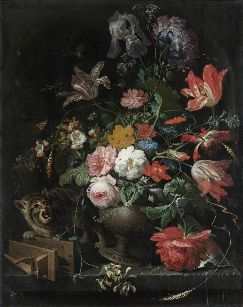 Gemälde Das umgestürzte Bouquet - Abraham Mignon | Kunstdruck