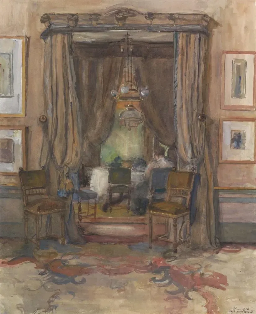 Gemälde Das Wohnzimmer der Riouwstraat Den Haag bei Tageslicht - Barbara Elisabeth van Houten | Kunstdruck