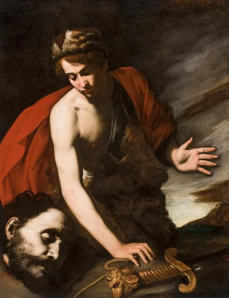 Gemälde David mit dem Kopf Goliaths - Antonio de Bellis | Kunstdruck