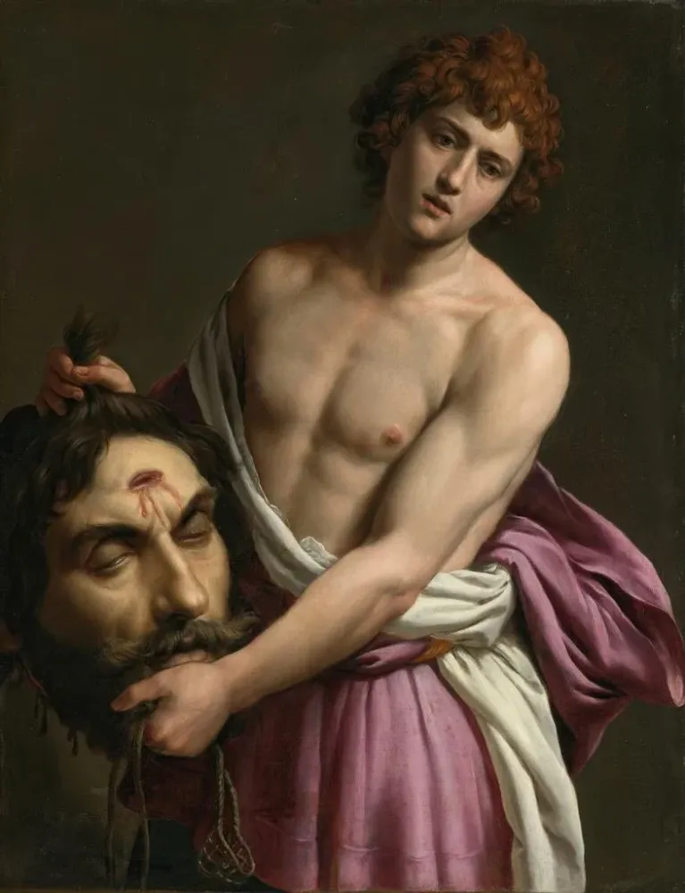 Gemälde David mit dem Kopf Goliaths - Alessandro Turchi | Kunstdruck