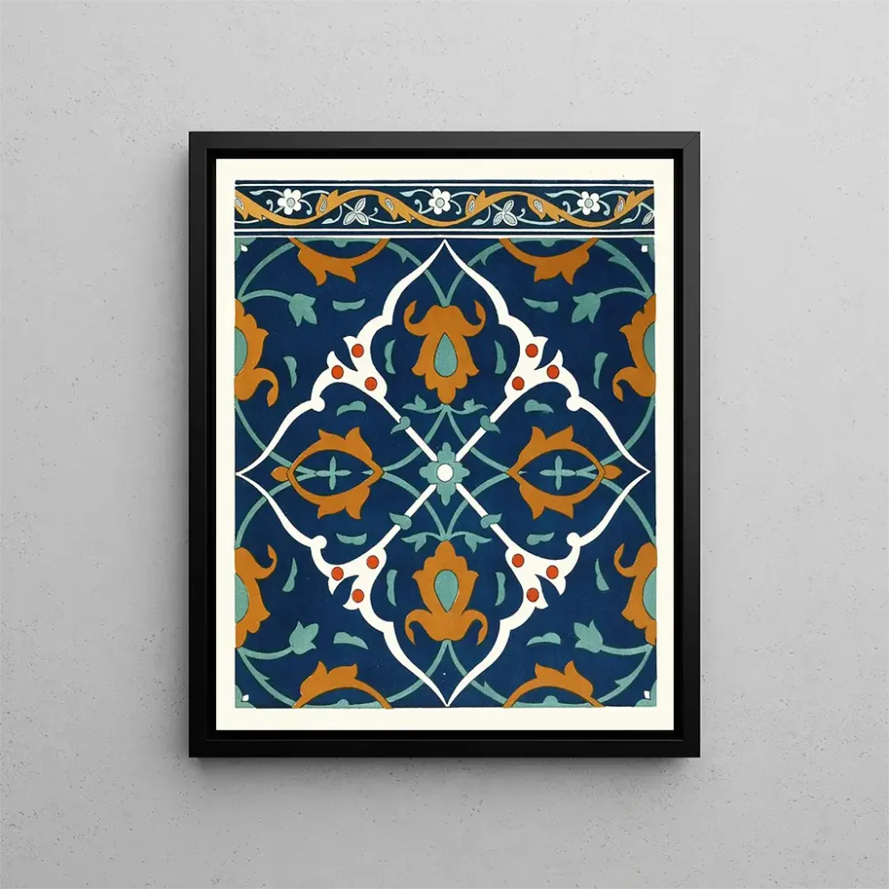 Gemälde dekorative Fliesenplatten der afghanischen Grenzkommission Pl 12 - Grenzkommission Afghanistan | Kunstdruck