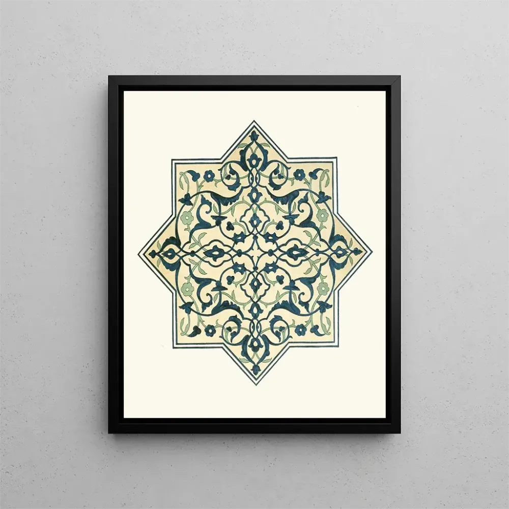 Gemälde dekorative Fliesenplatten der afghanischen Grenzkommission Pl 03 - Grenzkommission Afghanistan | Kunstdruck