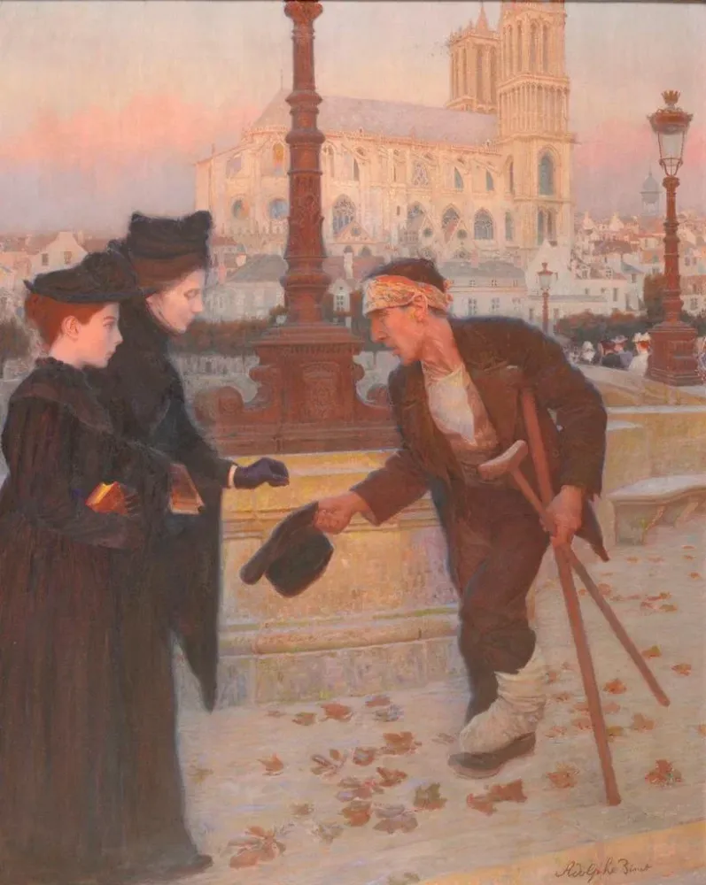 Gemälde Der Almosen der Witwe - Adolphe Binet | Kunstdruck
