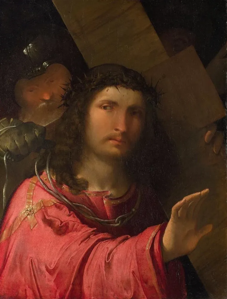 Gemälde Der Christus, der das Kreuz trägt - Altobello Melone | Kunstdruck