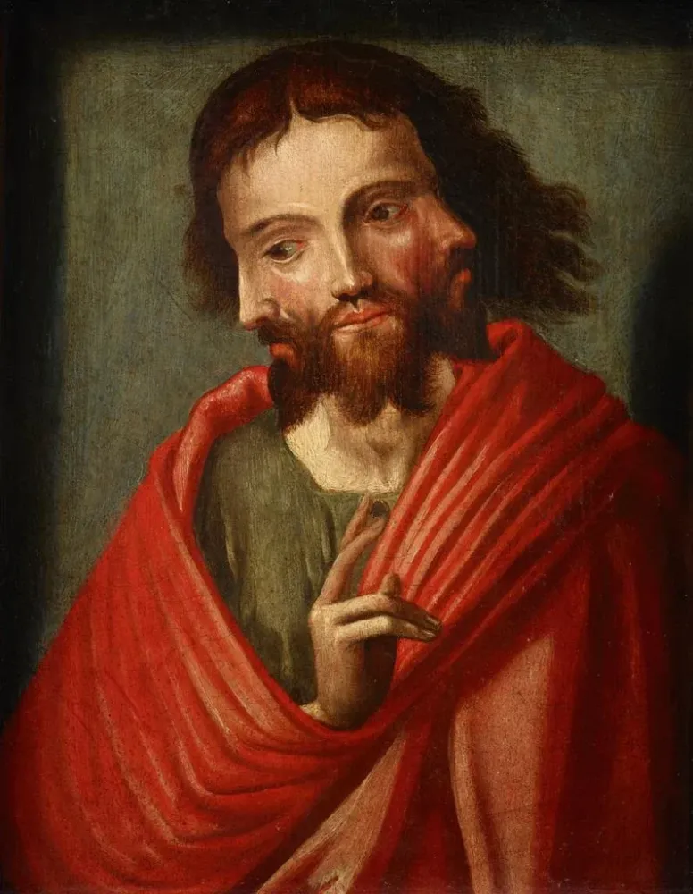 Gemälde Der Christus mit den drei Gesichtern, Die Heilige Dreifaltigkeit - Anonym | Kunstdruck