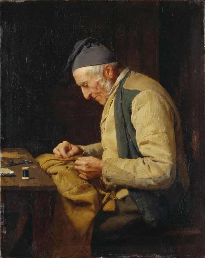 Gemälde Der Dorfschneider - Albert Anker