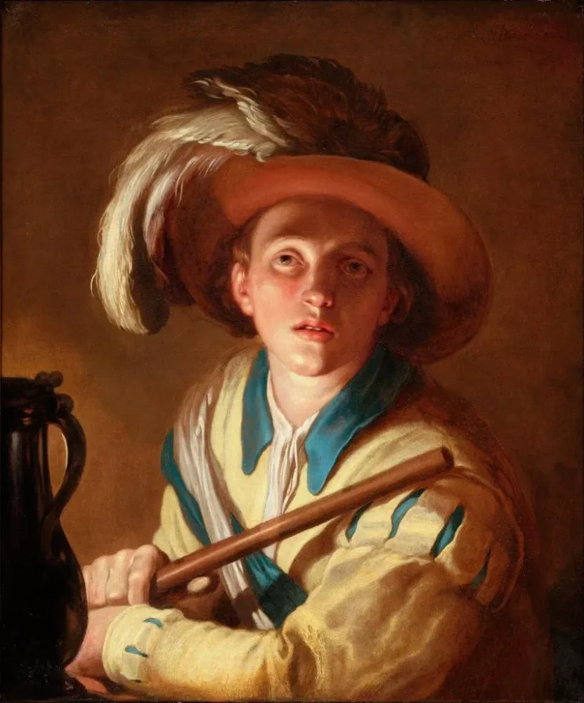 Gemälde Der Flötenspieler - Abraham Bloemaert | Kunstdruck