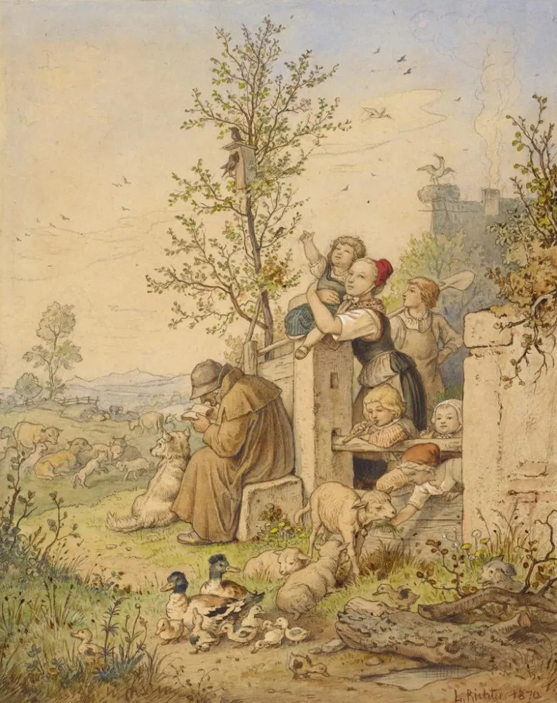 Gemälde Der Frühling ist angekommen - Adrian Ludwig Richter | Kunstdruck