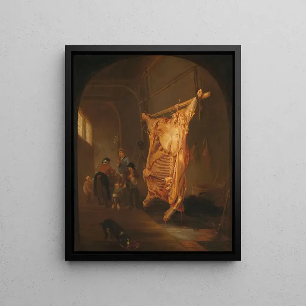 Gemälde Der geschlachtete Bulle - Abraham van den Hecken | Kunstdruck