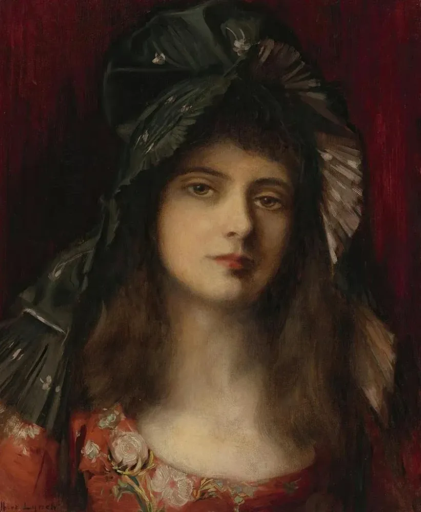 Gemälde Der grüne Hut - Albert Lynch | Kunstdruck