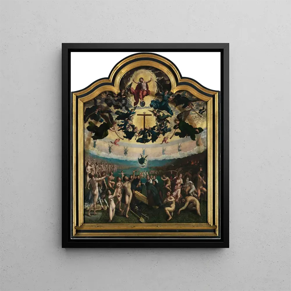 Gemälde Der Jüngste Gericht und der siebte Akt der Barmherzigkeit Beerdigung der Toten - Bernard van Orley | Kunstdruck