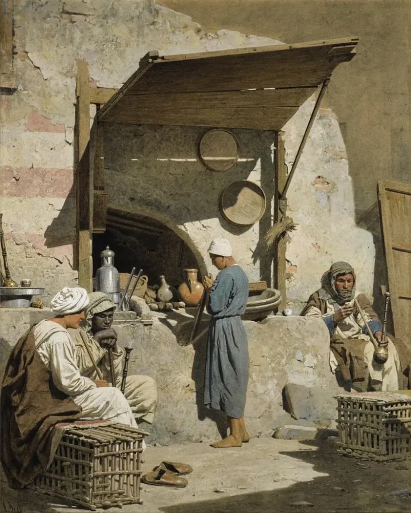 Gemälde Der Kaffee - Adolf Seel | Kunstdruck