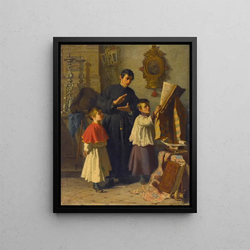 Gemälde Der Kinderchor-Löwe im Gesang einer Sakristei Rom - Auguste Dutuit | Kunstdruck