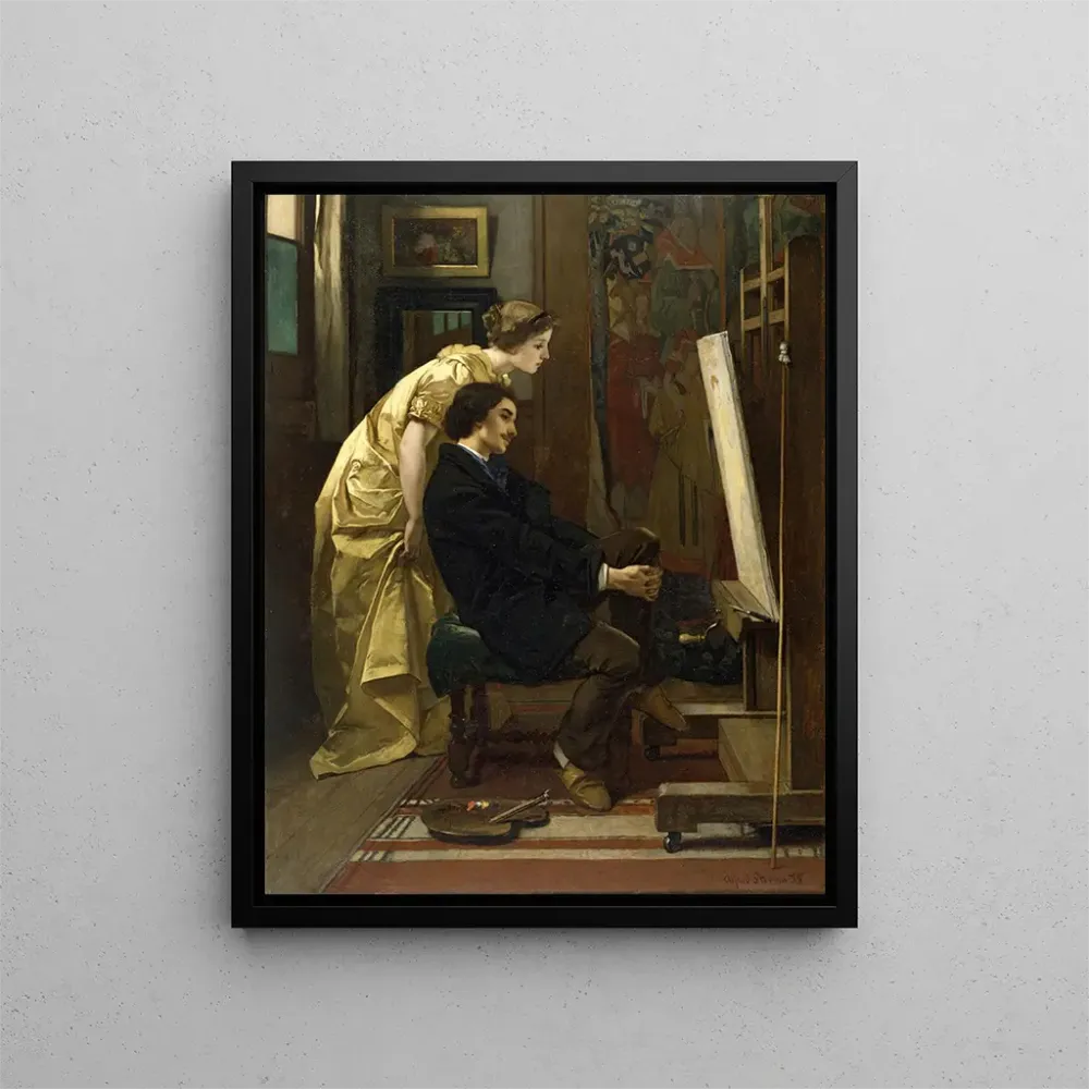 Gemälde Der Maler und sein Modell - Alfred Stevens | Kunstdruck