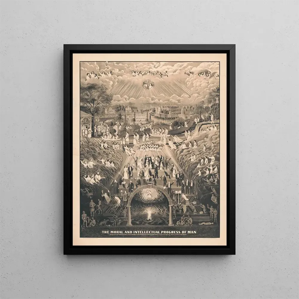 Gemälde Der moralische und intellektuelle Fortschritt des Menschen - W. J. Morgan Co Lith | Kunstdruck