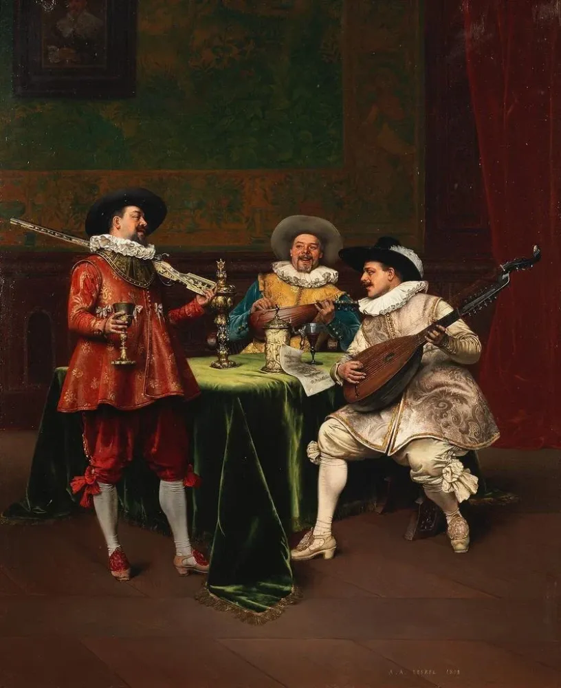 Gemälde Der Recital - Adolphe Alexandre Lesrel | Kunstdruck