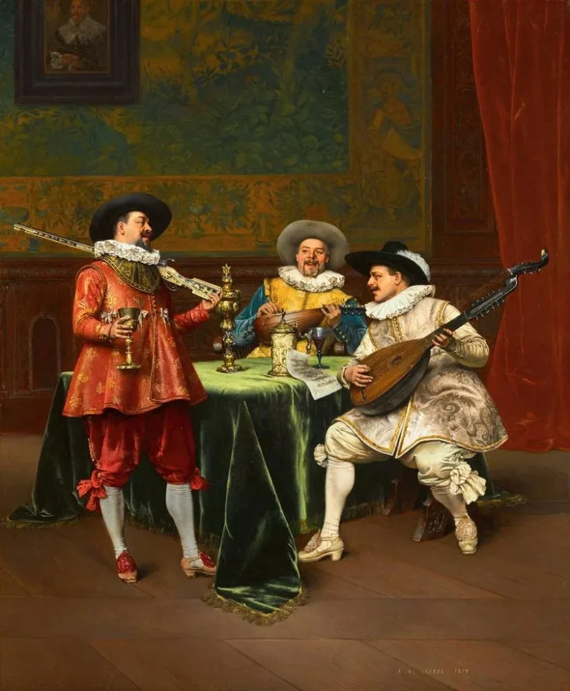 Gemälde Der Recital - Adolphe Alexandre Lesrel