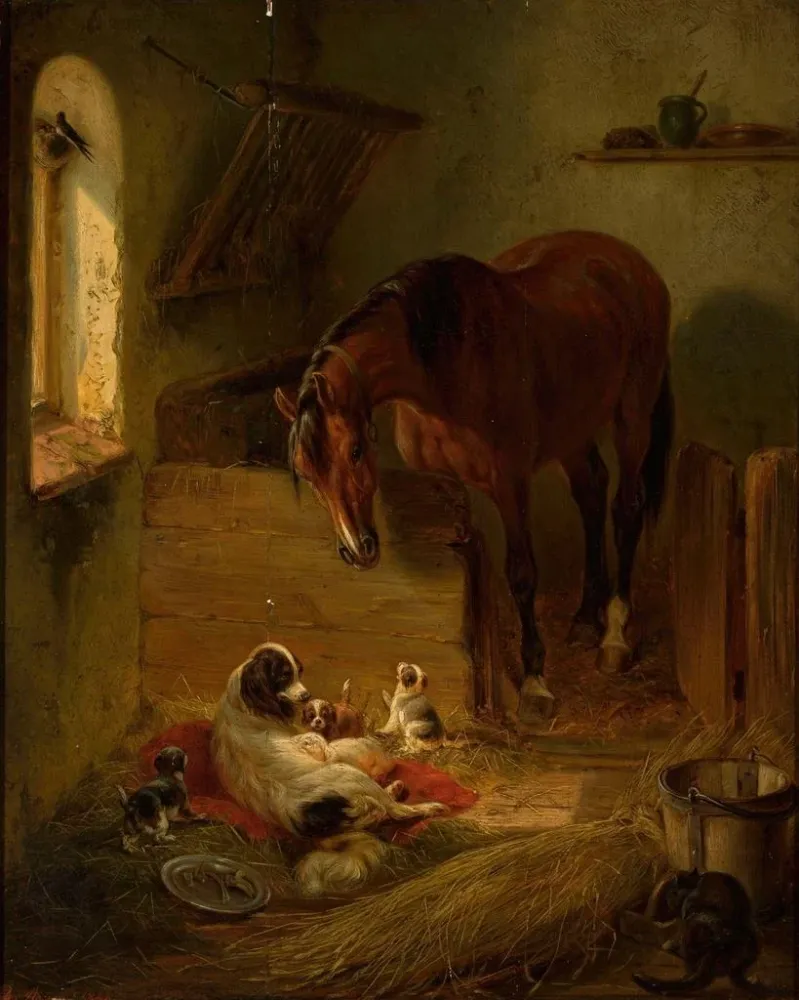 Gemälde der Scheune - Benno Rafael Adam | Kunstdruck