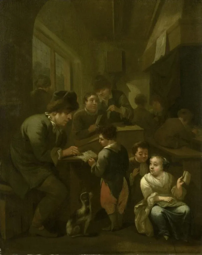 Gemälde Der Schullehrer - Bernardus van Schijndel | Kunstdruck
