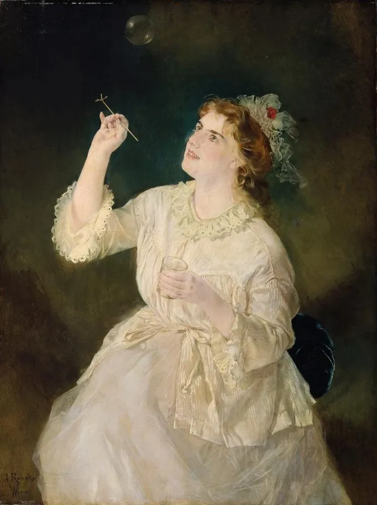 Gemälde Der Seifenblasenmacher - Anton Romako | Kunstdruck