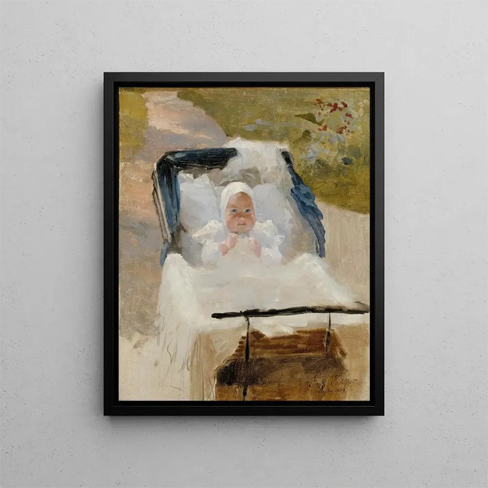 Gemälde Der Sohn des Künstlers, Erik, einem Kinderwagen - Albert Edelfelt | Kunstdruck