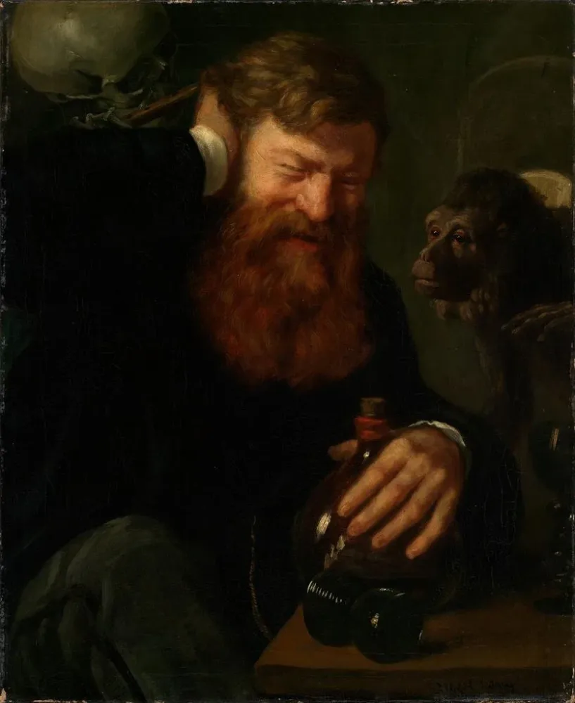 Gemälde Der Trinker - Albert Lang | Kunstdruck