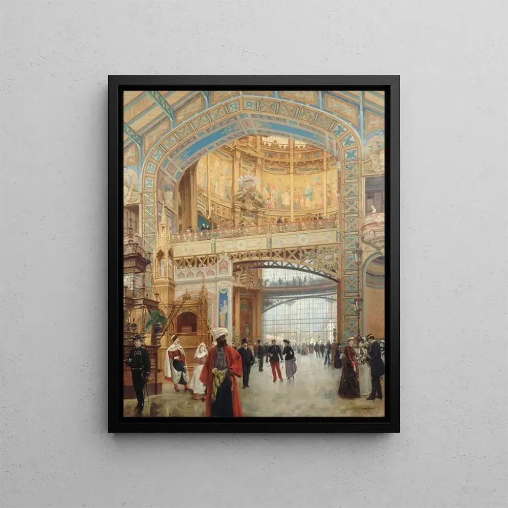 Gemälde Der zentrale Kuppel der Maschinenhalle, die Weltausstellung 1889 - Louis Broud | Kunstdruck