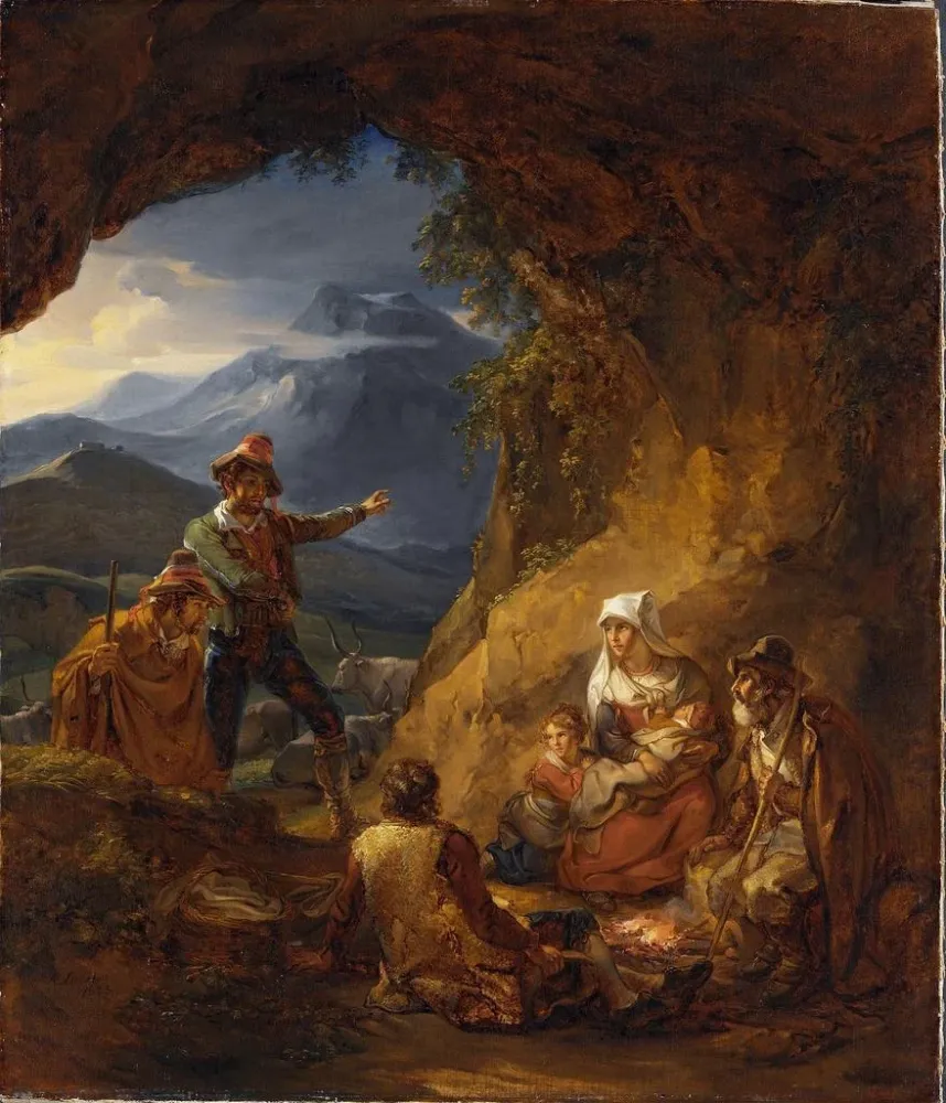 Gemälde Des Banditen dringen die Behausung eines Hirten ein - Alexander Laurus | Kunstdruck