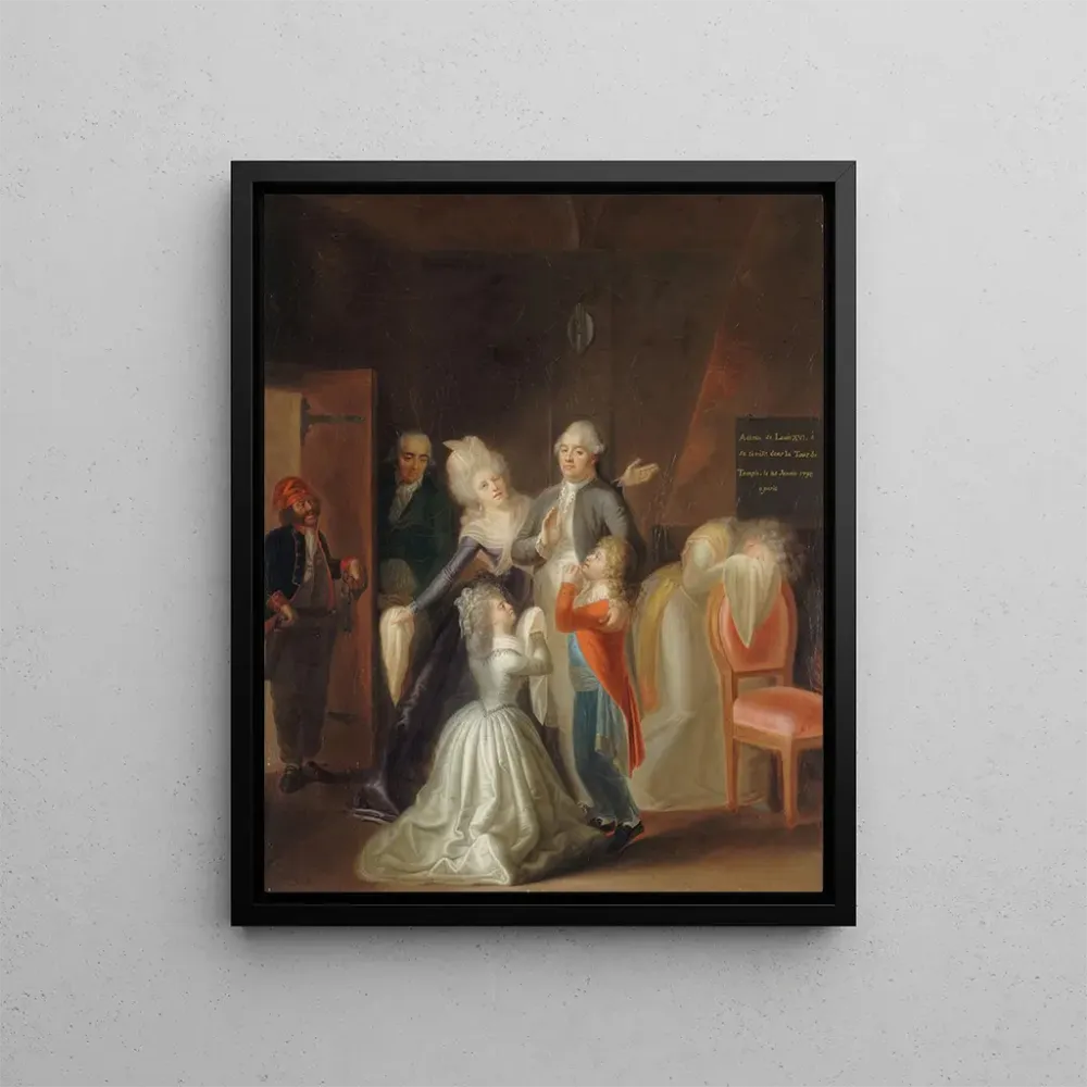 Gemälde Die Abschiede von Ludwig XVI. von seiner Familie am 20. Januar 1793 - Jean - Jacques Hauer | Kunstdruck