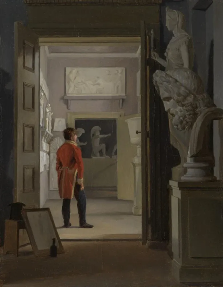 Gemälde Die Antiquitätensaal im Charlottenborg-Palast Kopenhagen - Adam August Müller | Kunstdruck