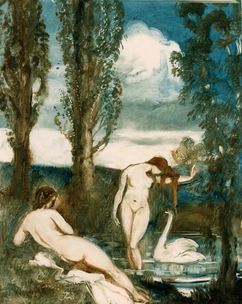 Gemälde Die Badenden - Albert Sterner | Kunstdruck